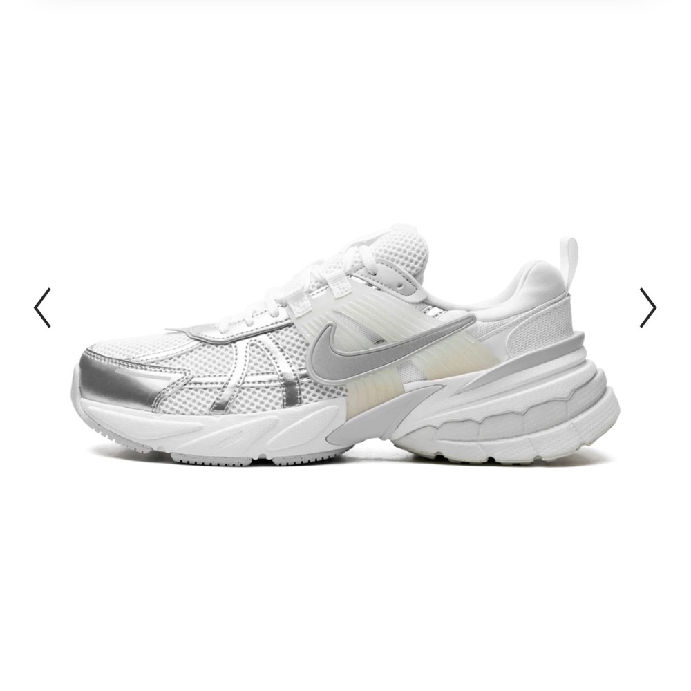 Nike V2k White and Silver Sneakers